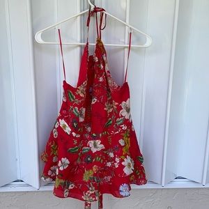 Floral open back Top